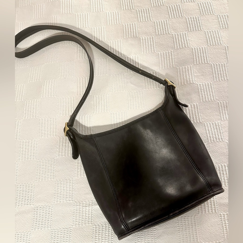 COACH 9816 Legacy Slim Bucket Bag - Black Leather Vintage Crossbody Handbag